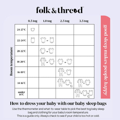 Whitby Organic Baby Sleeping Bag 3 month+